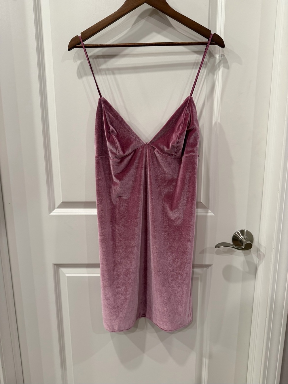 Victoria's Secret Mauve Pink Velvet Like Spaghetti Strap Mini Slip Dress Size XL